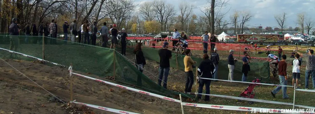 Spectators lined the run up sandpit. © J.D. Kimple