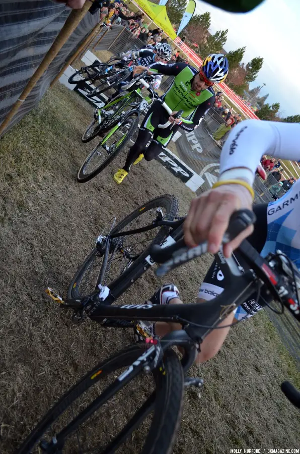 Summerhill leads, but Johnson waits to make his move. © Cyclocross Magazine