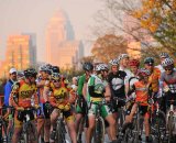 Cat 4s ready to roll with Louisville's skyline in the background © Craig Dooley