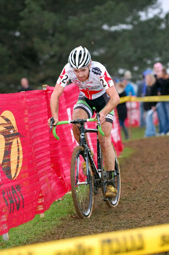 Jamey Driscoll in the USGP leader's jersey had a slow start but would finish third. ? Tom Olesnevich