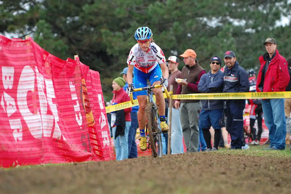 Nash in the lead in her leader\'s jersey. ? Tom Olesnevich