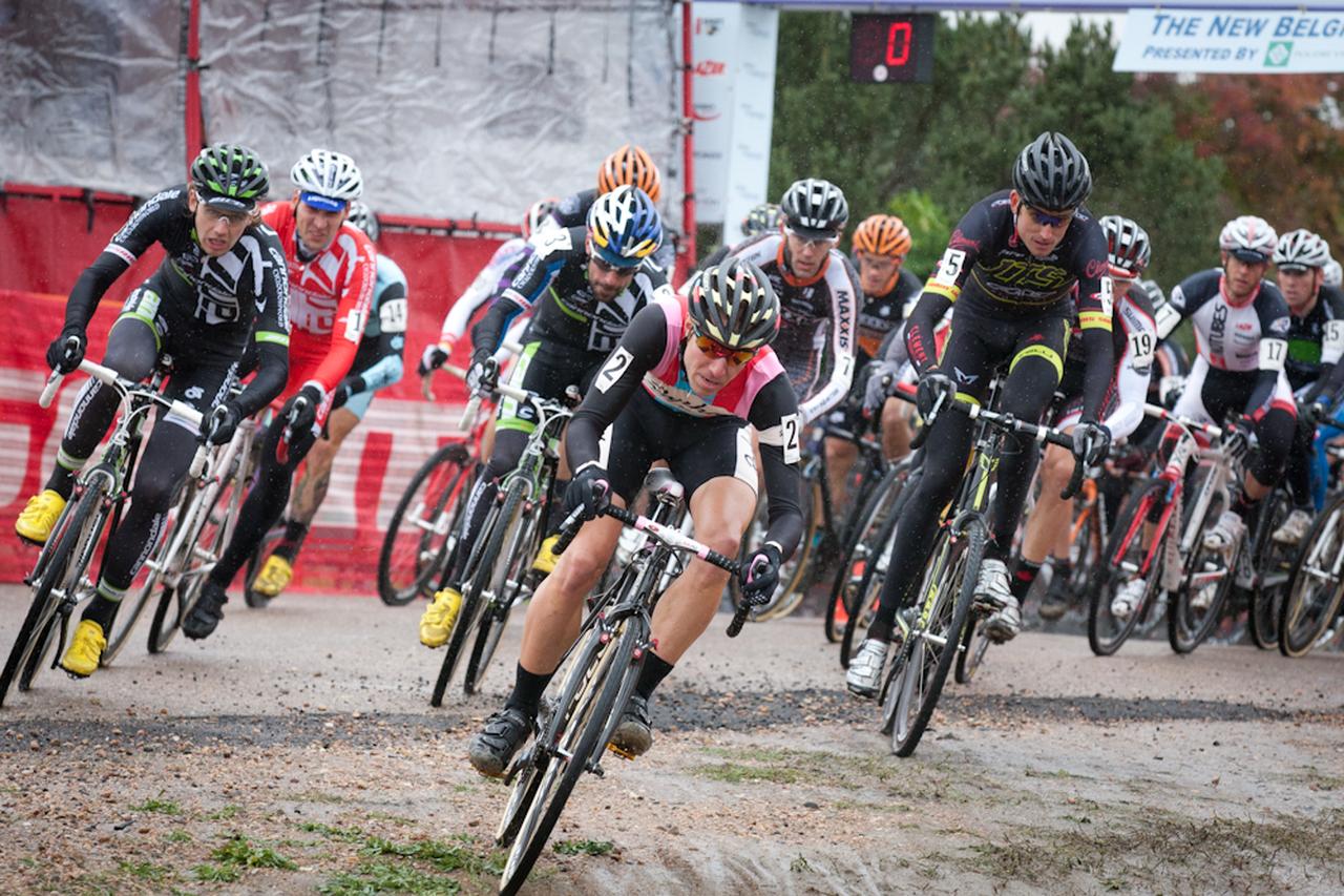 Jeremy Powers takes the holeshot. ©  Wil Matthews