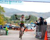 Yannick Eckmann (Pearlizumi/Shimano) takes the win in the U/23 on Day 1 of the USGP Fort Collins. © VeloVivid Cycling Photography