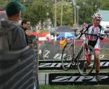 Shannon Gibson (Stan's No Tubes Elite Cyclocross) races over the barriers Saturday at the USGP Planet Bike Cup in Sun Prairie Wisconsin.  © Aaron Johnson