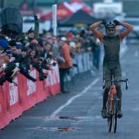 Ryan Trebon (Kona) celebrates his hard earned win.