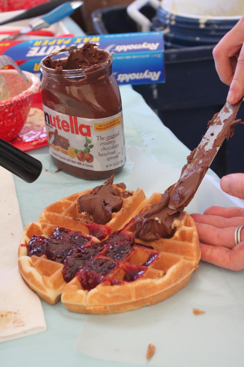 300+ waffles a day fund this enterprising racer's road season.  ? Andrew Yee