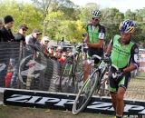 Tim Johnson and Ryan Trebon through the barriers. © Amy Dykema