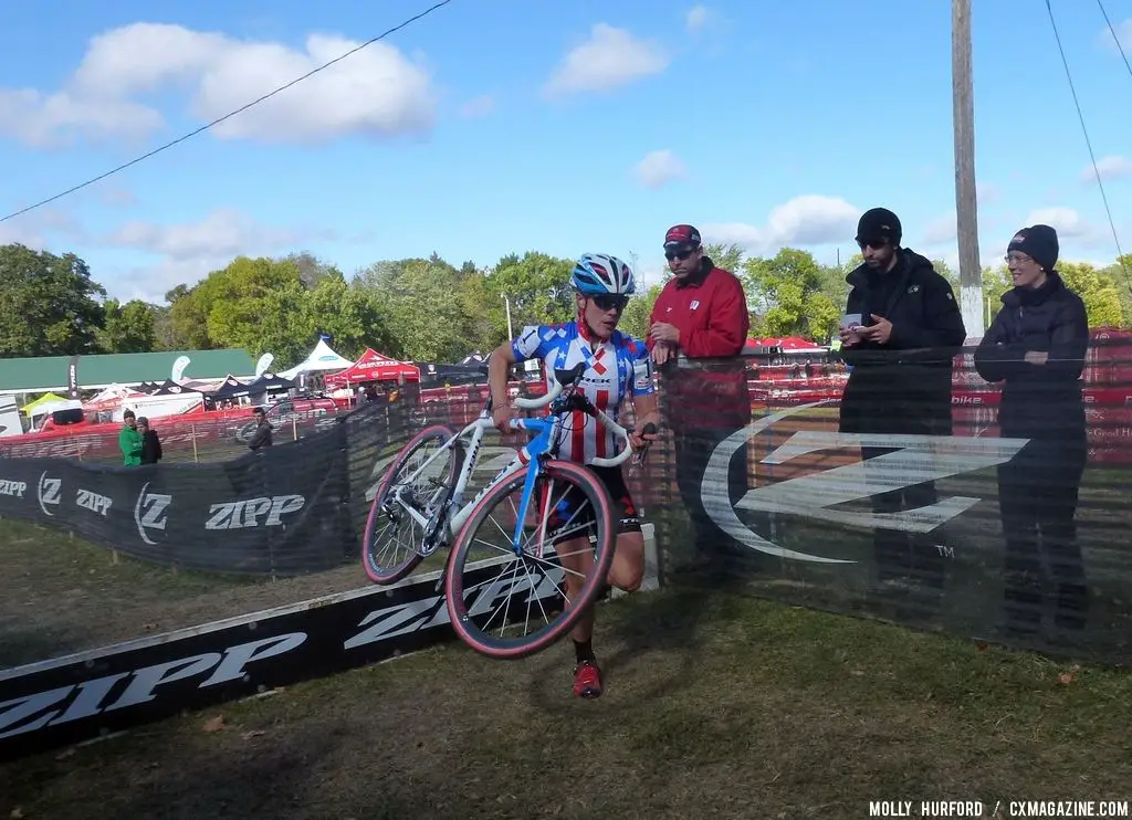 Compton over the barriers. © Cyclocross Magazine