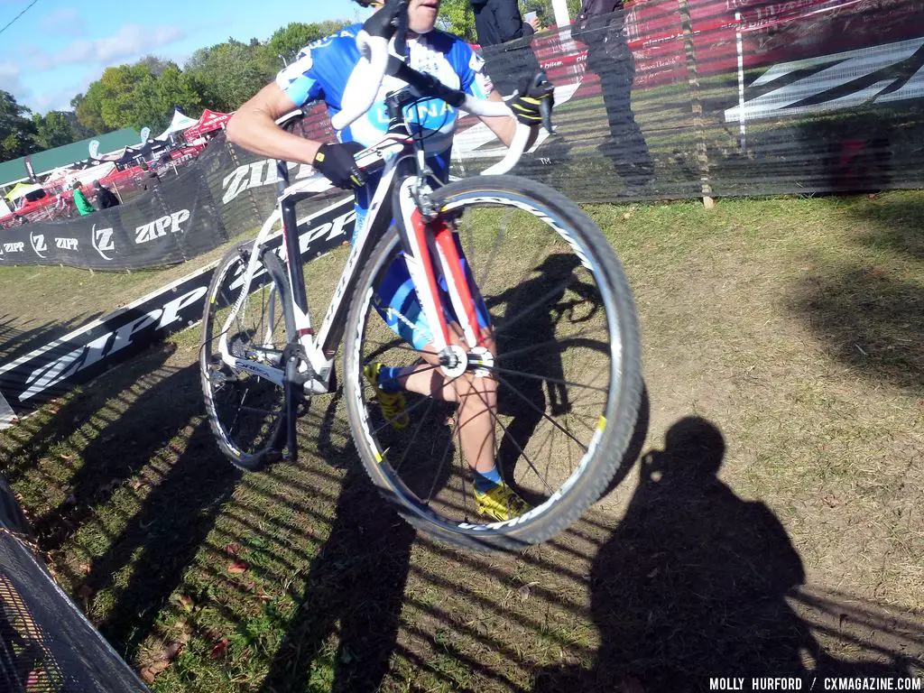 Gould in second over the barriers  © Cyclocross Magazine