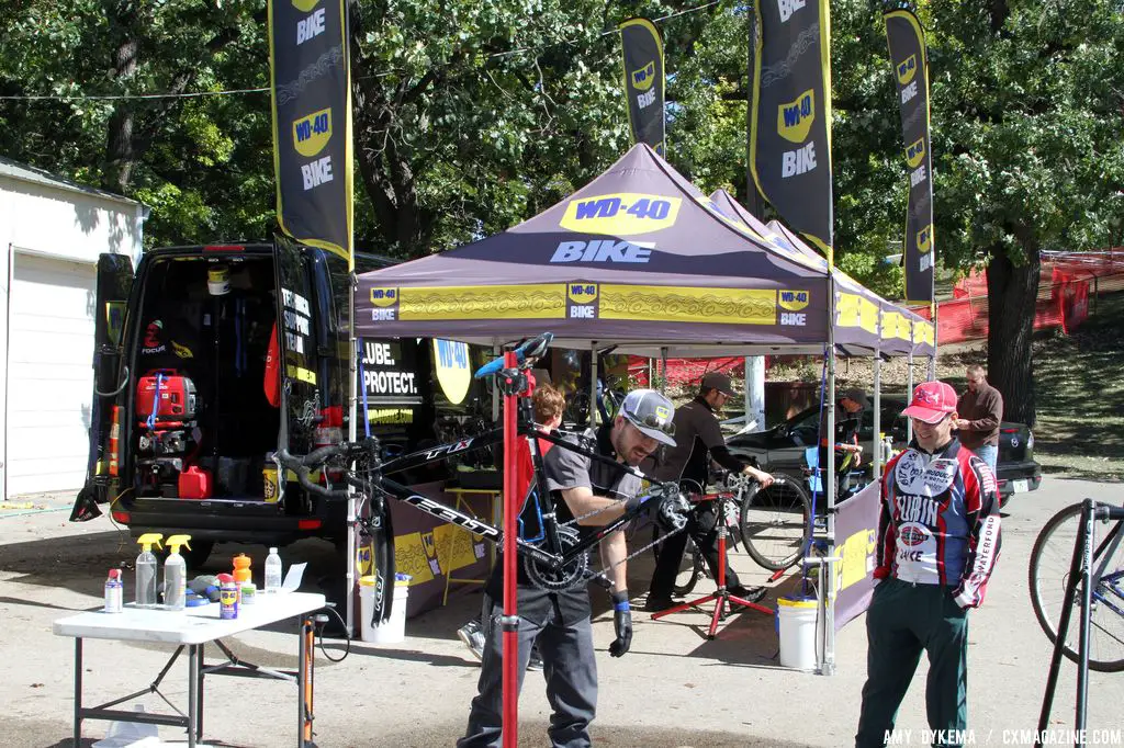 WD-40 offered free bike washes and samples from their new WD-40 Bike line, in addition to being a major sponsor of the series. © Amy Dykema