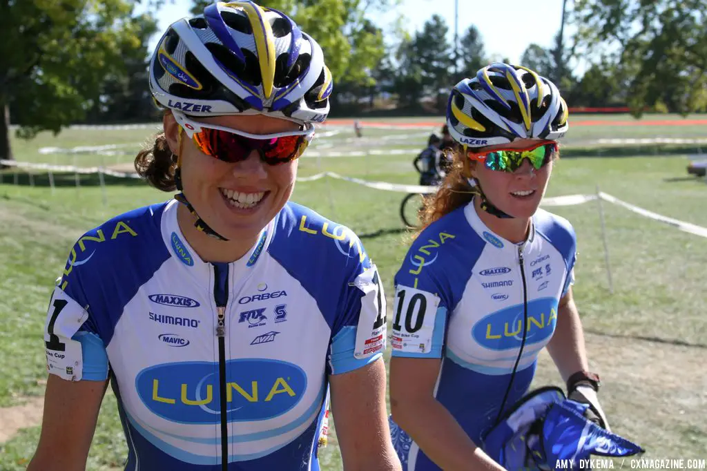 Luna teammates Georgia Gould and Teal Stetson-Lee post race. © Amy Dykema