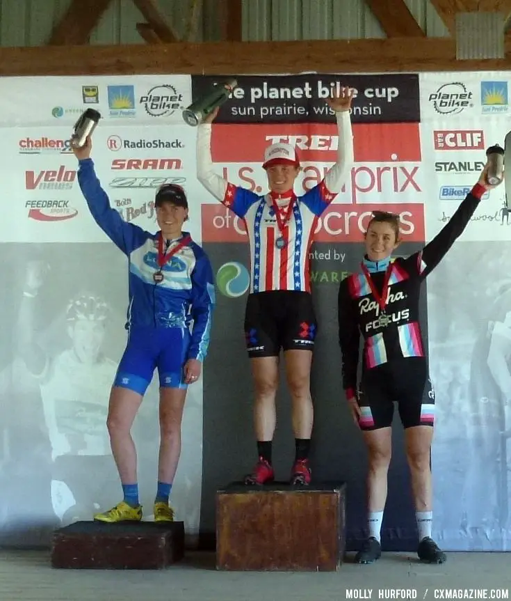 Women\'s podium. © Cyclocross Magazine