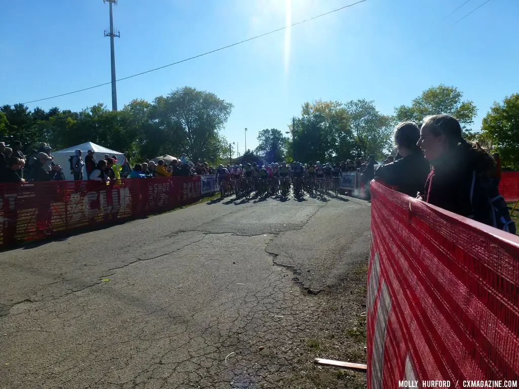 The men battle for the holeshot at USGP Sun Prairie Day 2. © Cyclocross Magazine