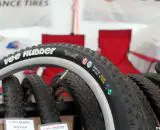 Vee Rubber tires have symbols like S, M, H to designate intended usage, for "soft," "medium" and "hard" conditions. Interbike 2011. © Cyclocross Magazine