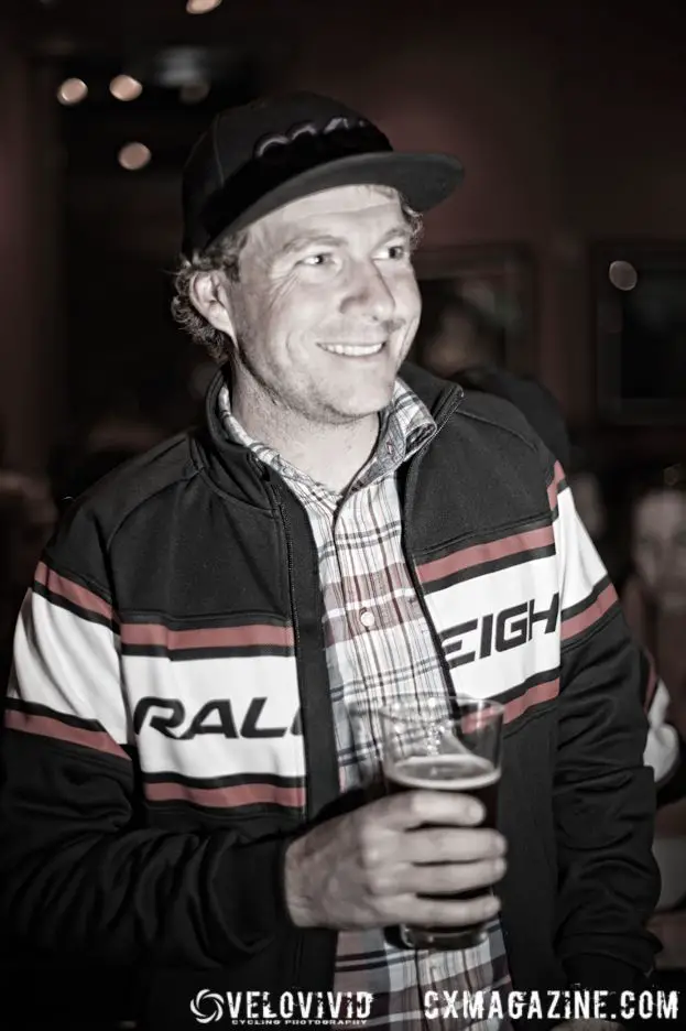 Team manager Jonny Sundt discusses the the merits of the local beverages.© VeloVivid Photography 