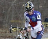 Nick Keough (Champion System p/b Keough Cyclocross) in the sand ©Peter Ozolins Photography