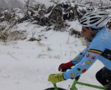 Mike Clark, Velo City bike shop owner, in the snow on Versluis Orchard ©Marc Dettman