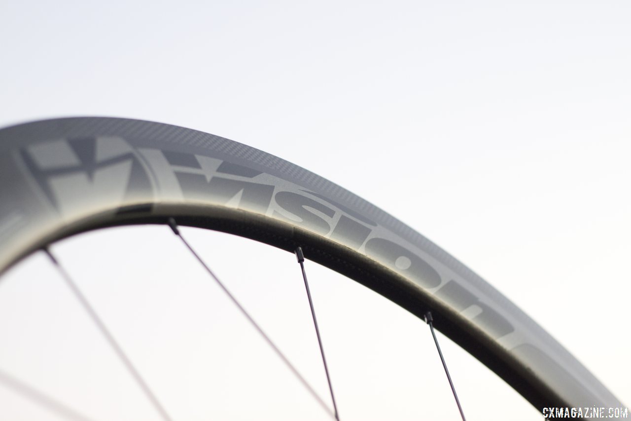 Stealth graphics make the Vision Tech\'s Metron 40 carbon tubular wheels hard to spot. © Cyclocross Magazine