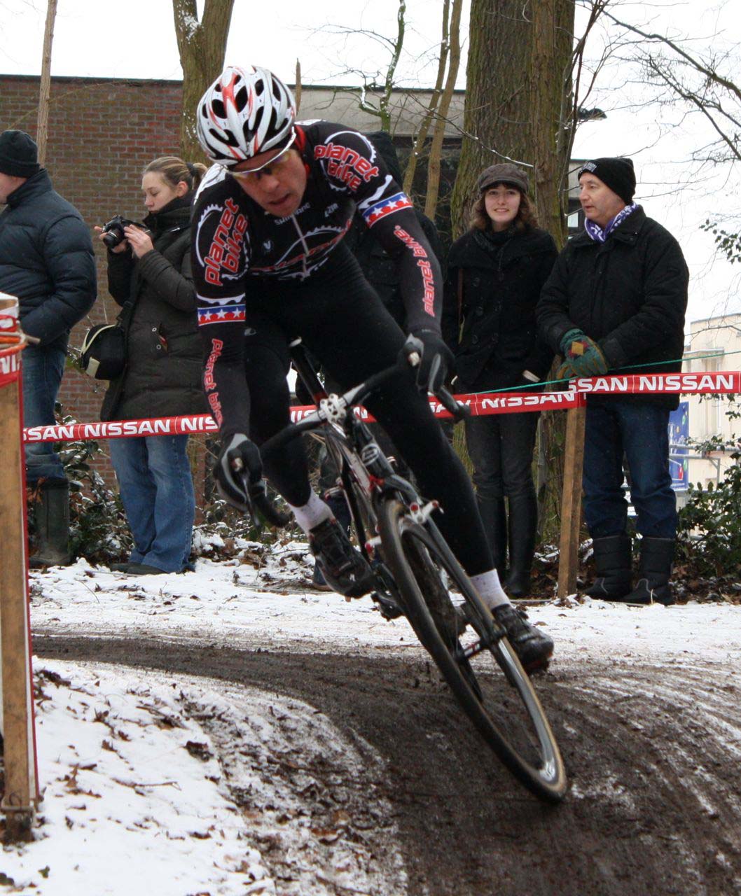 Jonathan Page leans hard into a turn. ? Dan Seaton