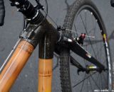 Ritchey's WCS v2 carbon cyclocross fork takes the edge off bumps on  Webb's bamboo bike. Southeast Bike Expo 2013 © Cyclocross Magazine