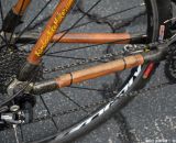 The hand-made chainguard on the WebbWorks bamboo bike. Southeast Bike Expo 2013 © Cyclocross Magazine