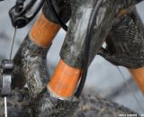 Bamboo means greater shock absorption on the WebbWorks bamboo bike. Southeast Bike Expo 2013 © Cyclocross Magazine