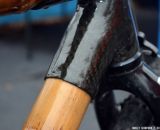 Carbon + bamboo on the WebbWorks bamboo bike. No paint needed. Southeast Bike Expo 2013 © Cyclocross Magazine