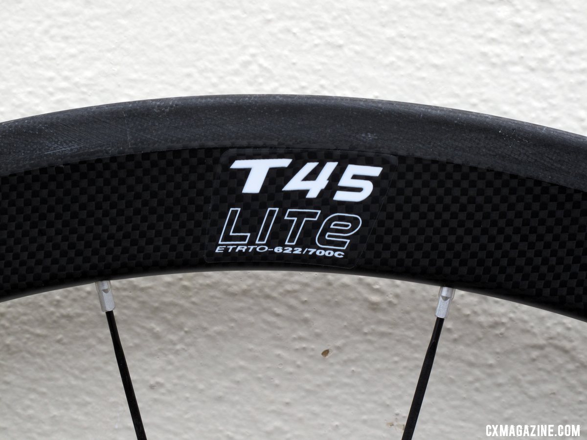 The T45 bridges the gap between last year\'s T50 and T38, but has a wider rim (22mm) for cyclocross. © Cyclocross Magazine