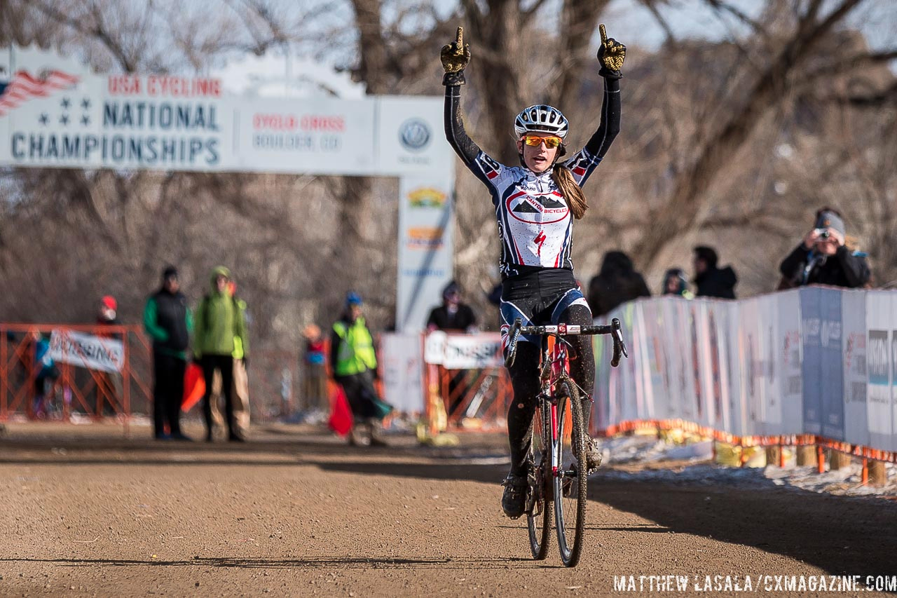 Katie Clouse in the Women\'s 13-14 USA Cycling National Championship race. © Matt Lasala