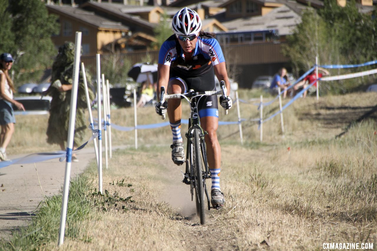 Duke wanted that win and went for it from the gun. Women\'s 2012 Raleigh Midsummer Night Cyclocross Race. @Cyclocross Magazine