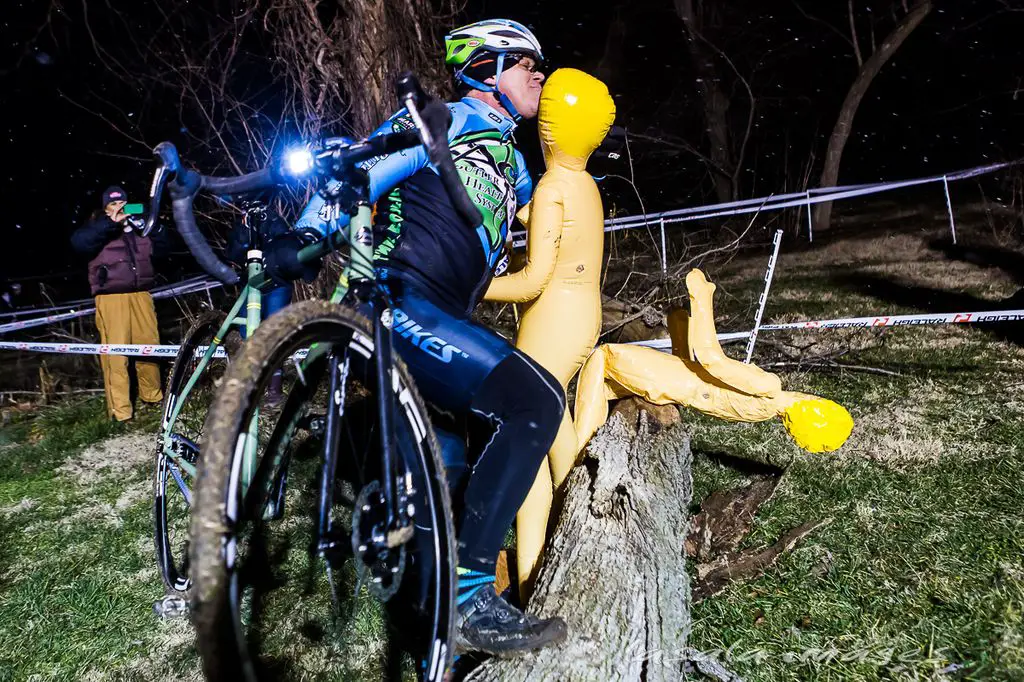 Kissing the blow-up dolls at the log barrier? Why not. © Matthew Lasala