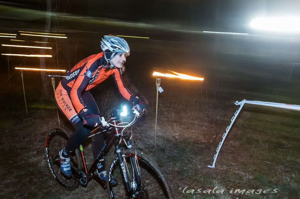 The course was surprisingly well-lit but bike lights were helpful. © Matthew Lasala