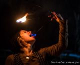 Fire-eaters seemed like appropriate pre-race entertainment in the cold temperatures. © Matthew Lasala