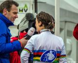 Interview of Marianne Vos for Dutch TV at 2014 World Championships. © Pim Nijland