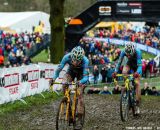 Thijs Aerts and Yannick Peeters in the Junior race at 2014 World Championships. © Thomas Van Bracht