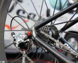 Finishing the mix is a Sram Red rear derailleur. Despite Giant being one of the top carbon manufacturers, the TCX Advanced still has an aluminum drop out. ©Thomas van Bracht