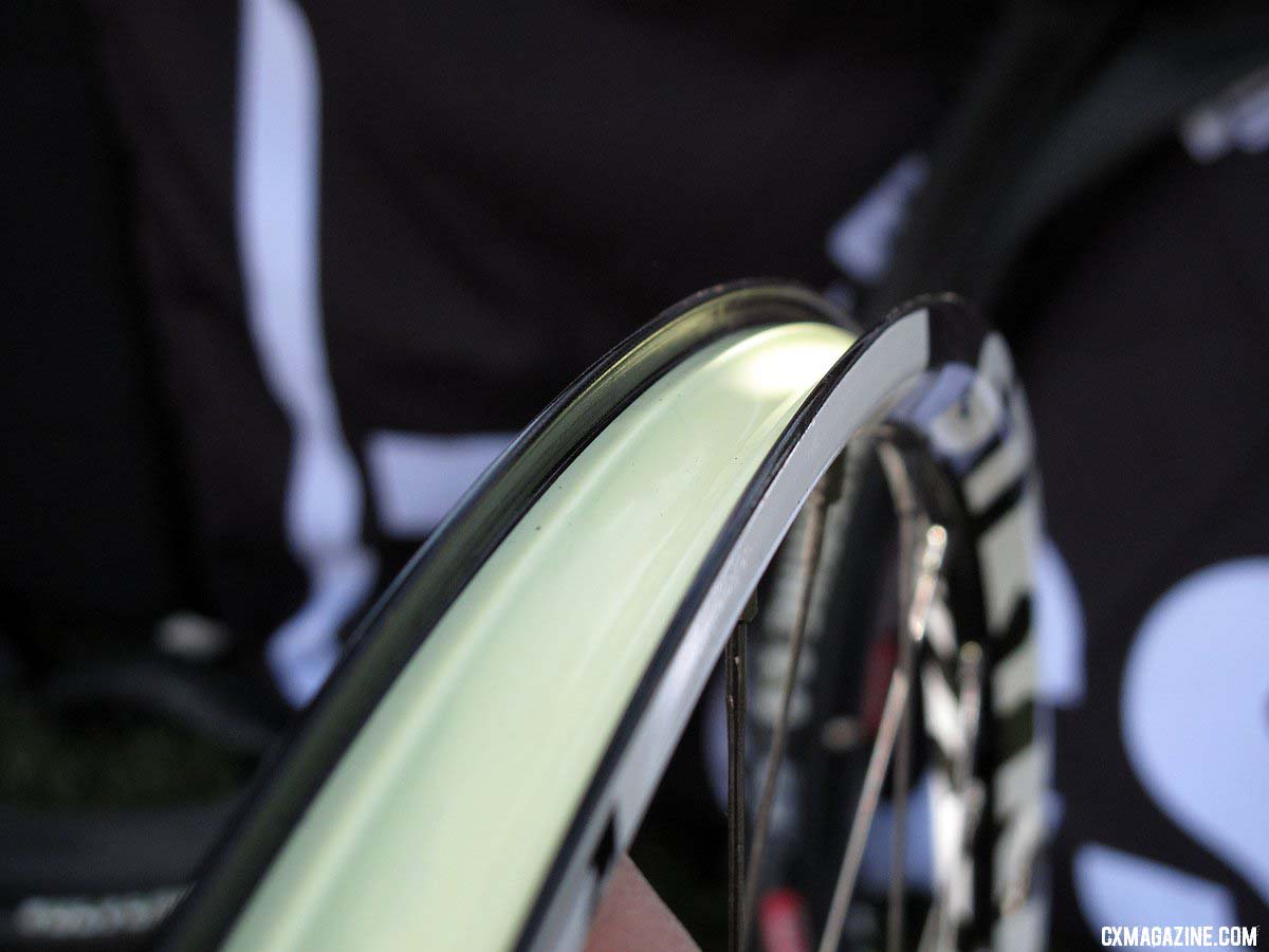 The lightweight rim strip helps keep everything sealed. © Clifford Lee / Cyclocross Magazine
