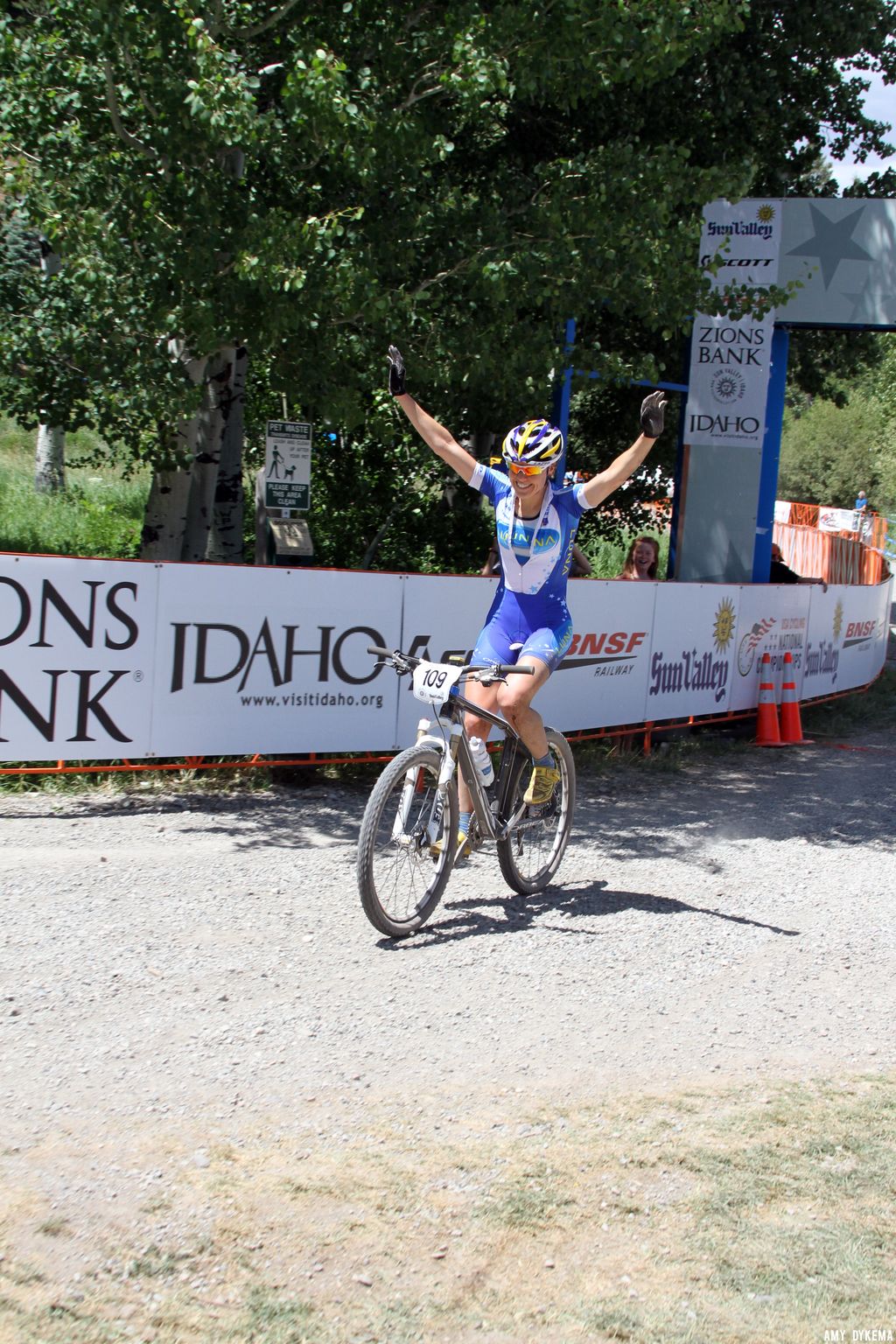 Georgia Gould\'s first place finish. ©Amy Dykema