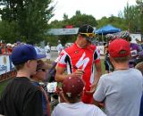 Todd Wells has a crowd of young fans waiting for autographs. ©Amy Dykema