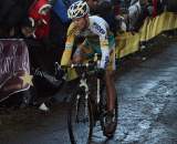 Pauwels at the front early in the race. 2009 Zolder Cyclocross World Cup. ? Bart Hazen