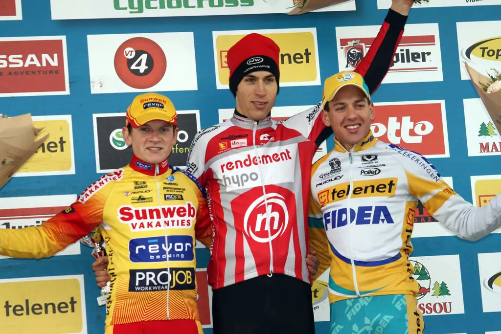 The U23 podium in Zonhoven. ? Bart Hazen