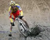 Angelo De Clerq, son of Mario de Clerq struggles before crashing in the mud. ? Bart Hazen