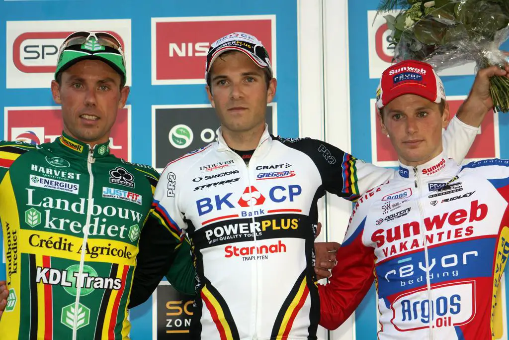 The final podium of Albert, Nys and Pauwels.  © Bart Hazen