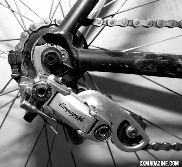 Use a short cable segment and a rear derailleur to make your own tensioner. © Cyclocross Magazine