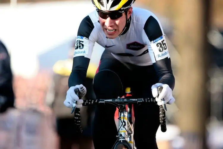 Jeremy Powers was the top placed American at the 2009 UCI Cyclocross World Championships. Powers finished 35th overall.