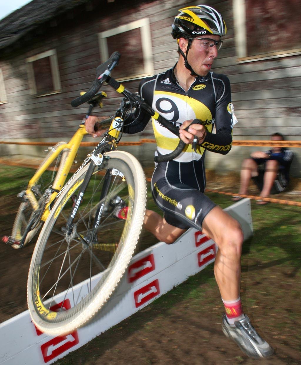 Jeremy Powers flies over the hurdles at the Rad Racing GP. by Andrew Yee