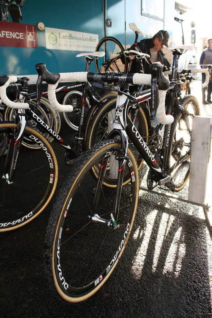 Sven Nys' quiver of Colnago Prestige cyclocross bikes in 2009. 