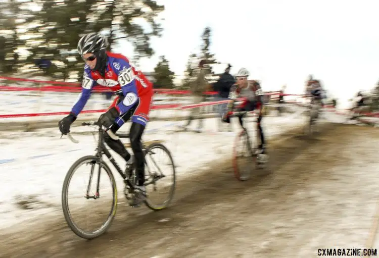 Don Myrah led before Pete Webber took over in the battle of mountain bike legedns. © Cyclocross Magazine