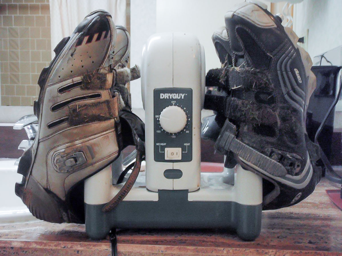 drying shoes in dryer