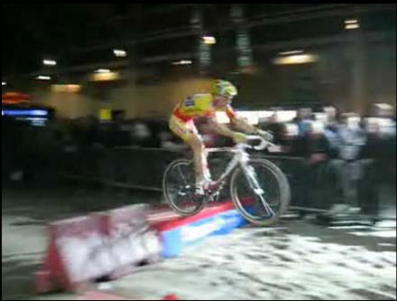 Jumps spiced up the indoor, season-ending Cyclocross Masters race